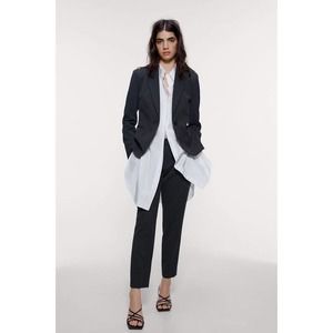 Zara Black Textured Swiss Dot Blazer and Pants Suit Set EU 38 / US 6